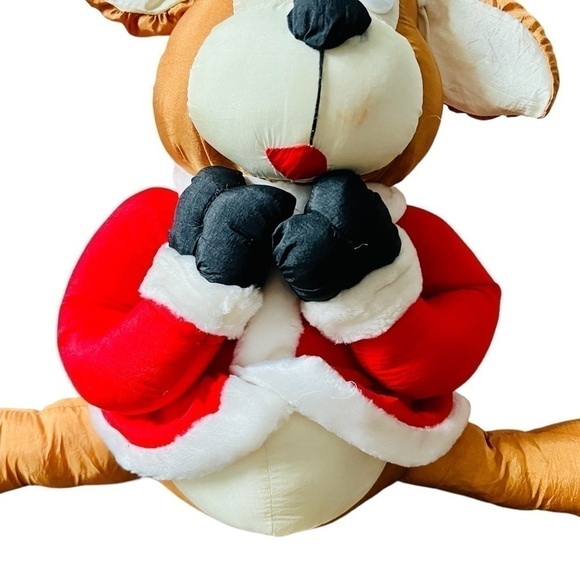 Vtg House of Loyd Shivers Reindeer Christmas Draft Stopper Nylon Parachute Plush - Picture 6 of 16
